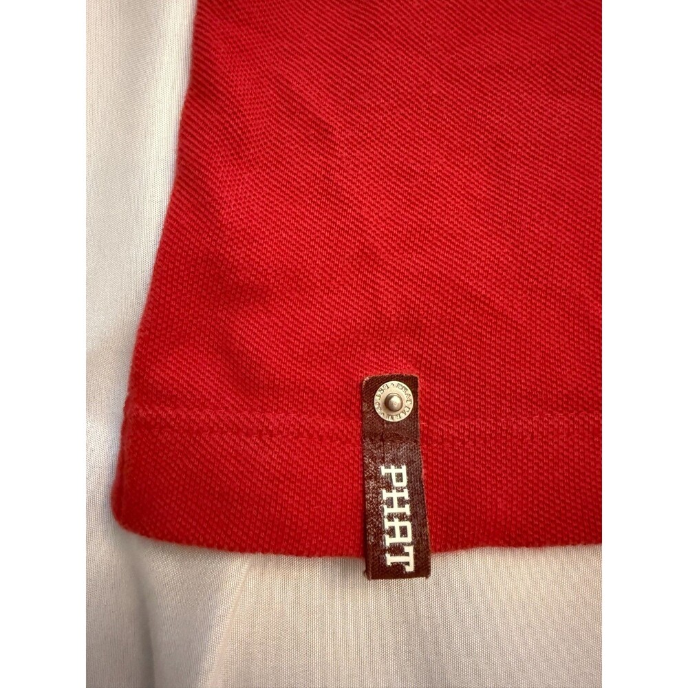 Vintage Y2K Phat Farm Polo Shirt 3XL Red Gray Striped Logo Graphic Mens - Picture 13 of 16